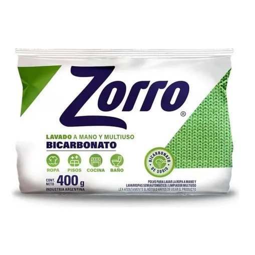 ZORRO JABON EN POLVO BICARBONATO REGULAR 400 GR