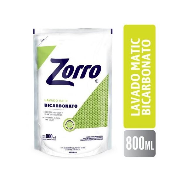 ZORRO JABON LIQUIDO BICARBONATO D.P 800 ML