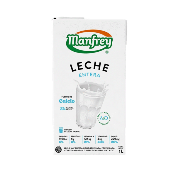 MANFREY LECHE ENTERA LARGA VIDA 1 LT