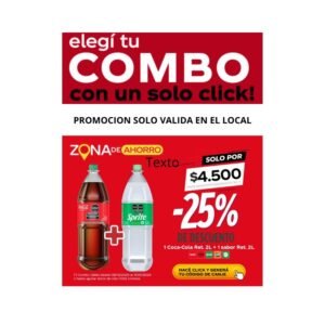 PROMO QR 1 COCA COLA 2 LT RETORNABLE + FANTA O SPRITE 2 LT RETORNABLE $ 4500